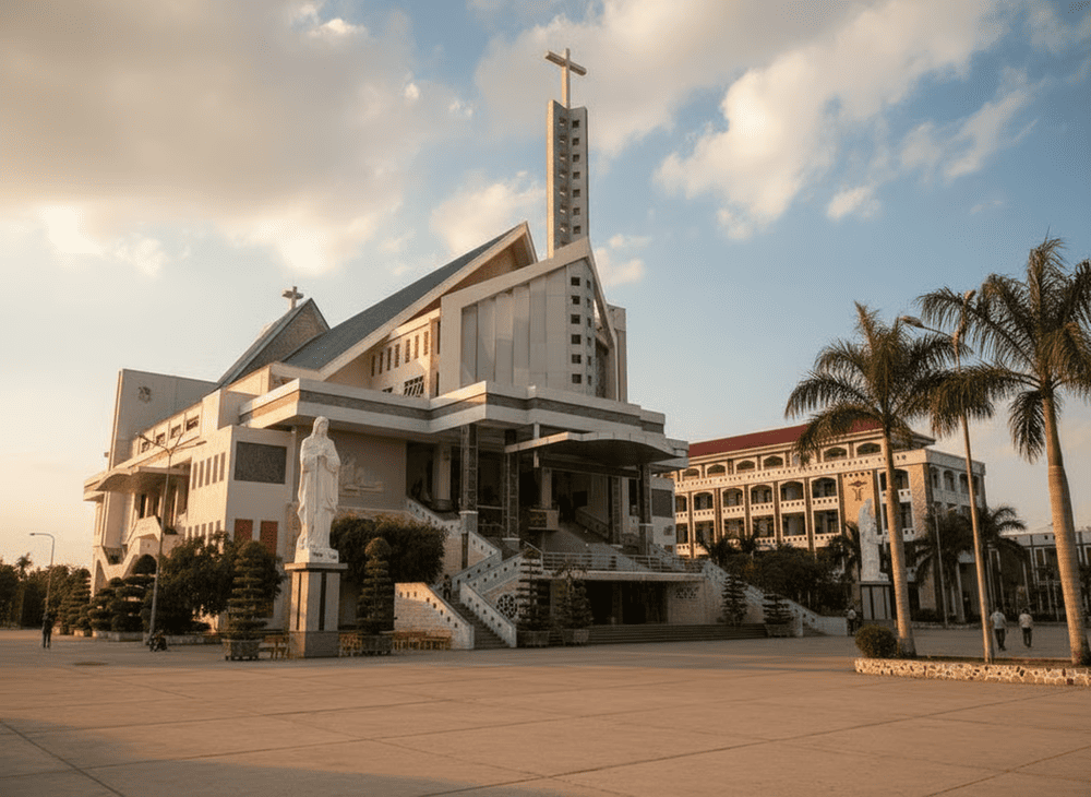 Một phần khuôn viên Thánh đường Tắc sậy